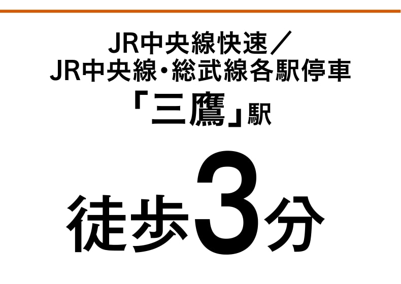 JR中央線「三鷹」駅　徒歩2分